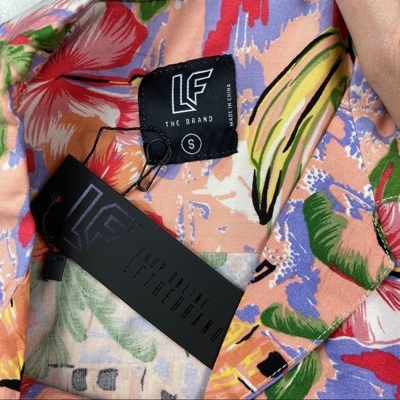 LF Brand Hawaiian floral cropped button up shirt - Picture 10 of 10